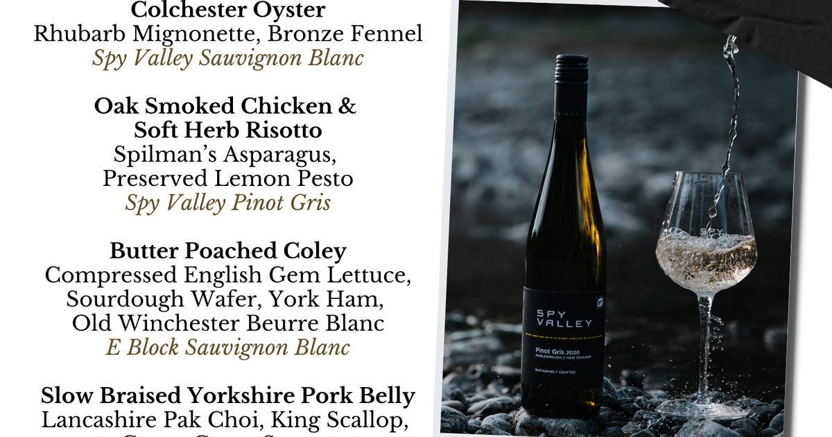 Spy Valley Wine Tasting Dinner event image at The Star Inn The City, York